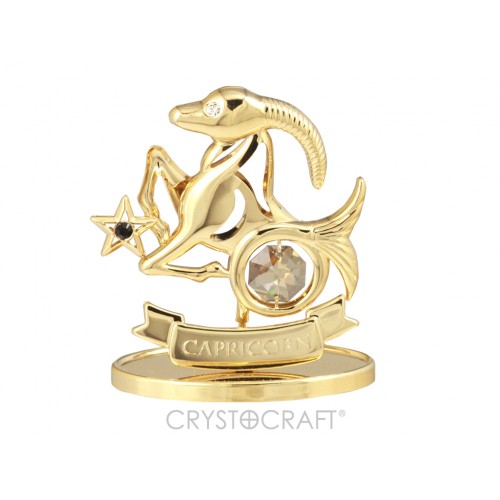 Zodiaka zīme MEŽĀZIS ar SWAROVSKI kristāliem, zelta pārklājums. Dāvanu iepakojumā. Izmērs 7*6*3 cm.