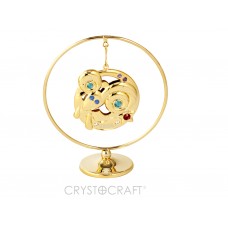 Zodiaka zīme AUNS iekārts ķedītē aplī ar SWAROVSKI kristāliem